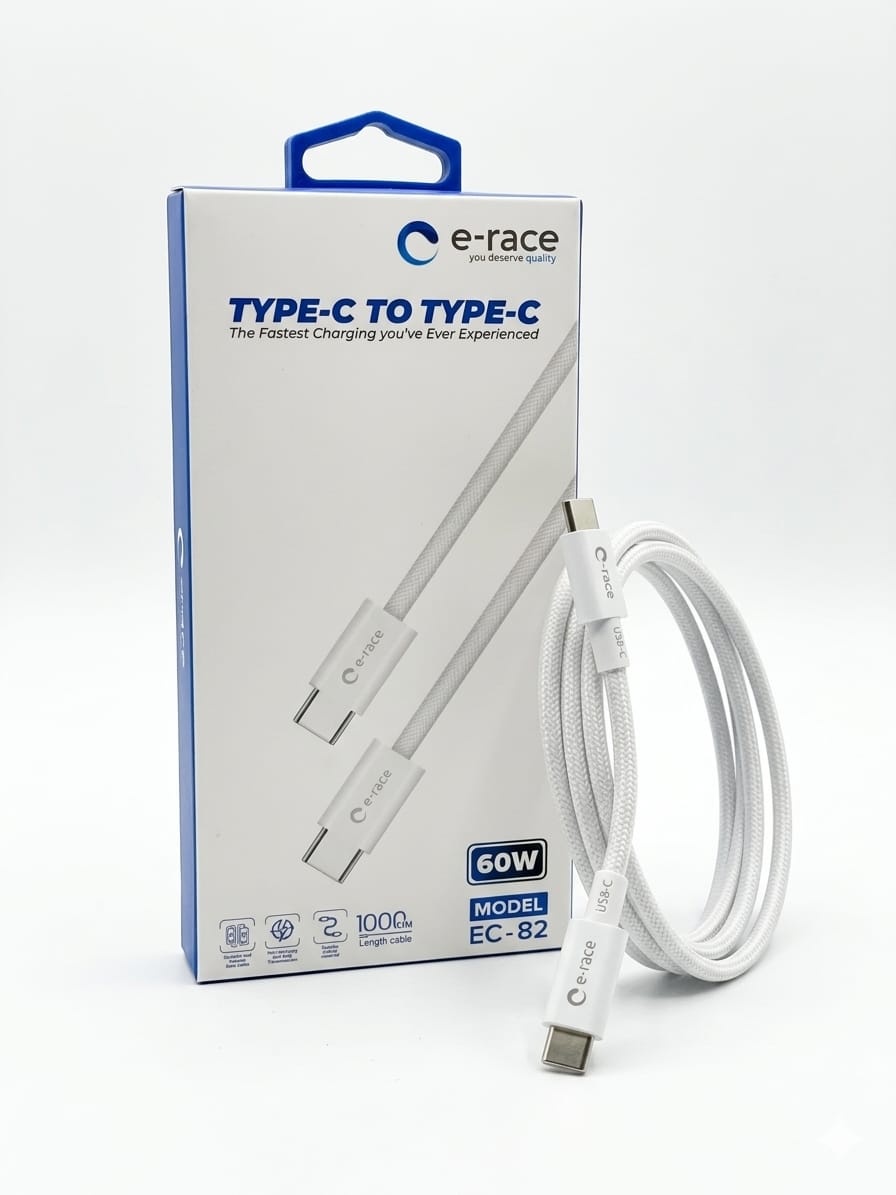 e-race EC-82 TYPE-C TO TYPE-C 60W 1 Meter Cable