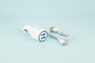 E-Race E-17 Micro 2 USB Speed Compatible Car Charger - White