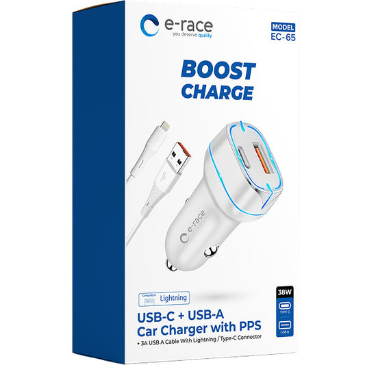 Erace Boost  Car Charger 38w With Lightning Cable PPS