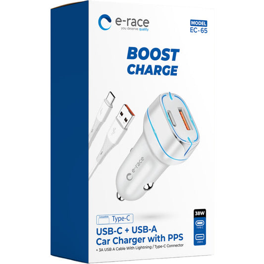Erace Boost Car Charger 38W with USB TO C Type Cable PPS